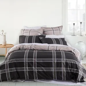 Logan & Mason CHARLIE SLATE QUILT COVER SET