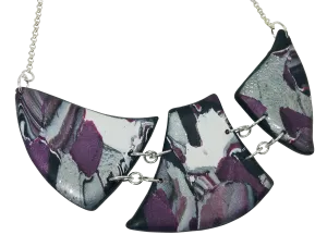 Marbled and Mosaic 3 Piece w/Link Necklace - Amaranthine