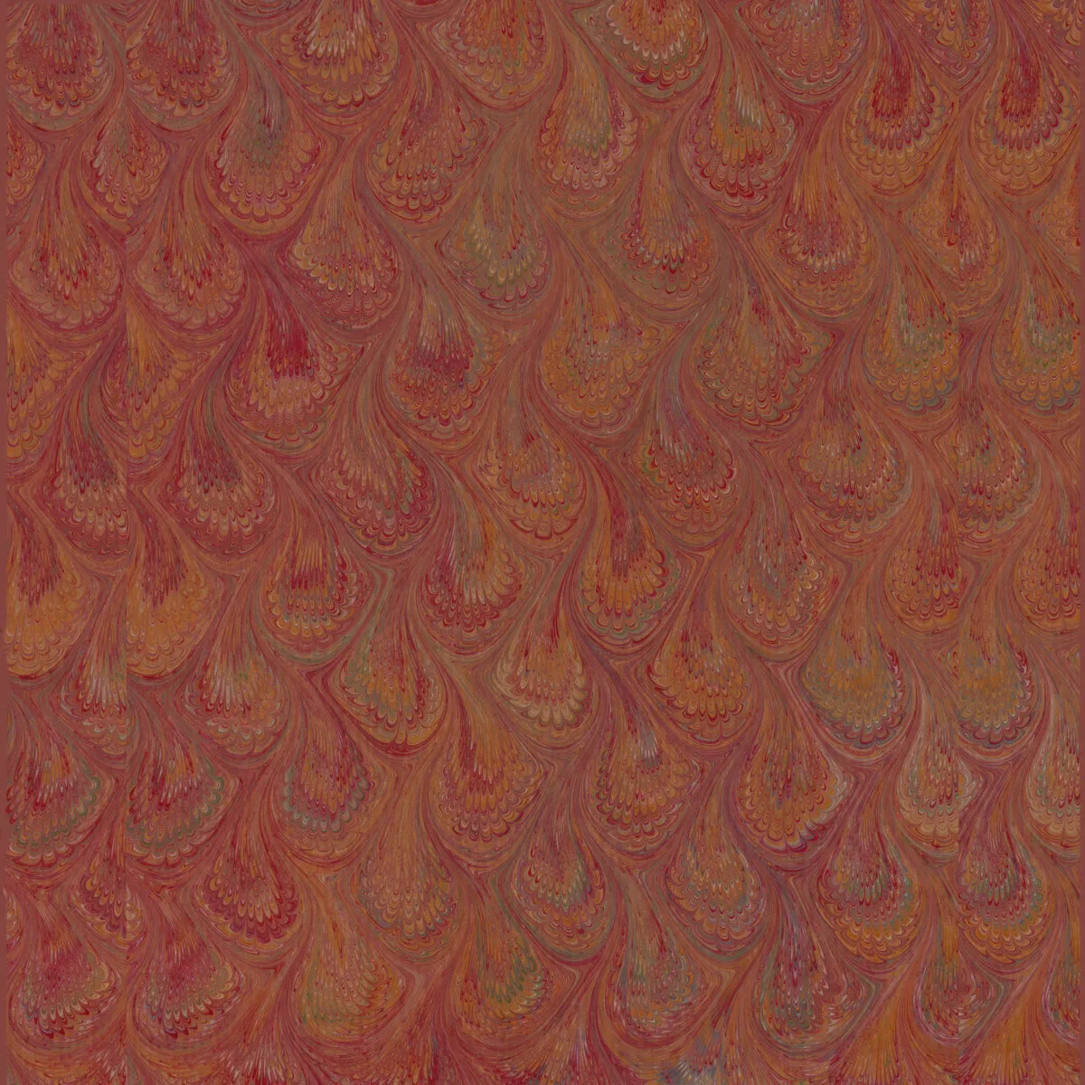 Marbled Peacock Carmine Square Scarf