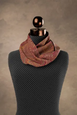 Marbled Peacock Carmine Square Scarf