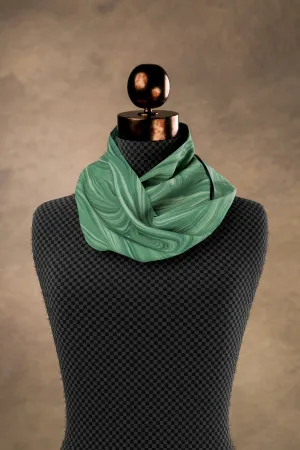 Marbled Twill Teal Square Scarf