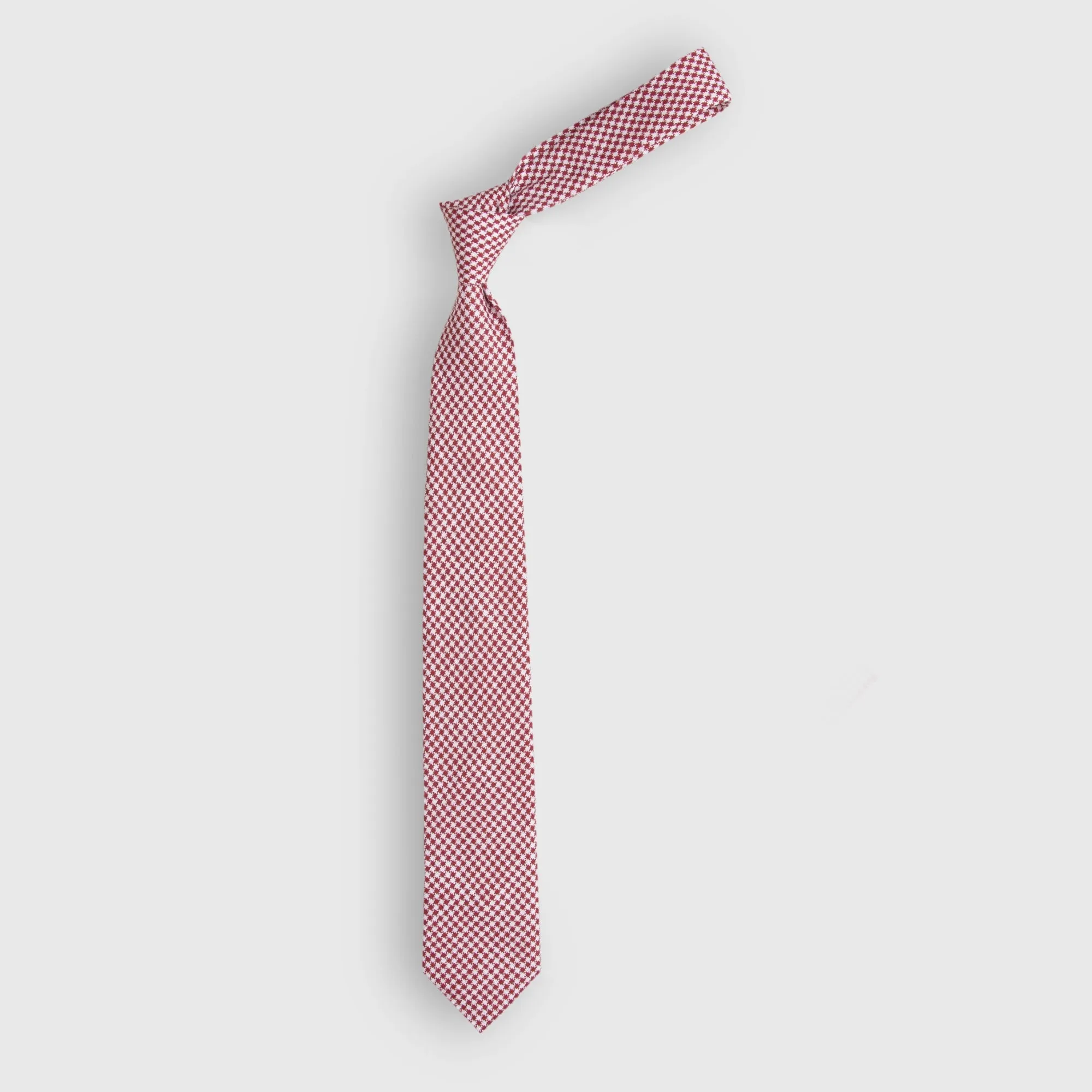 Maroon Houndstooth Tie