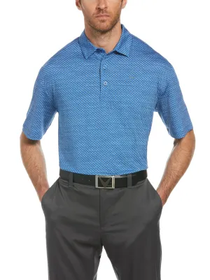Mens Herringbone Printed Polo