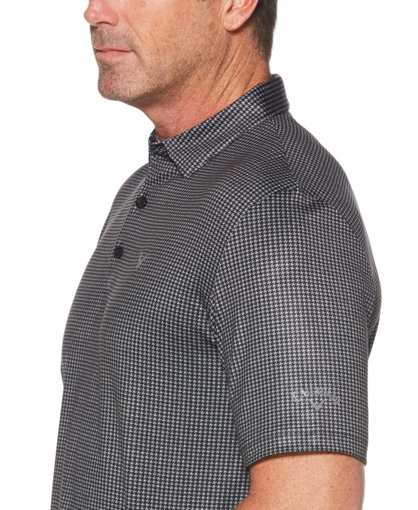 Mens Houndstooth Printed Polo