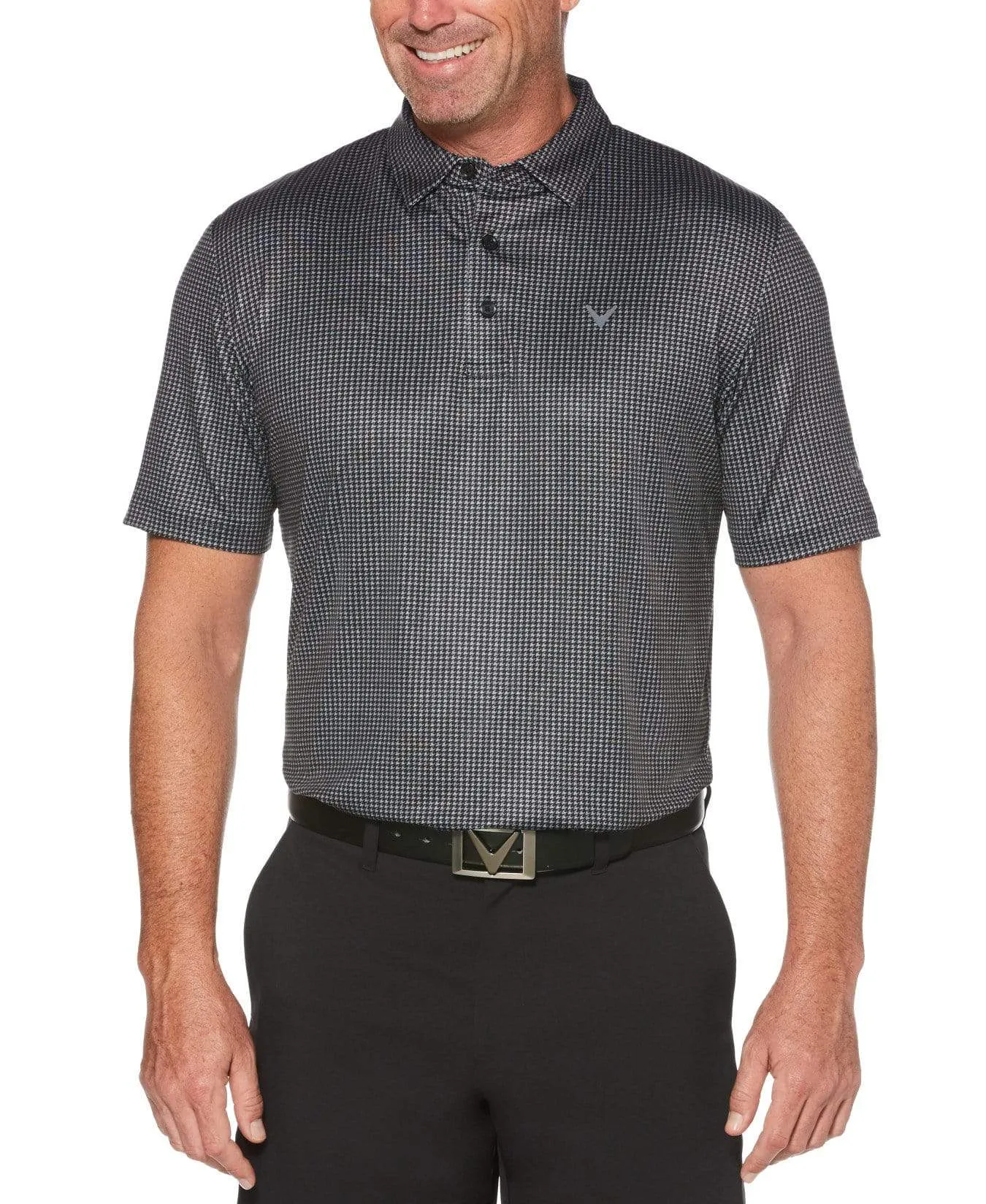 Mens Houndstooth Printed Polo