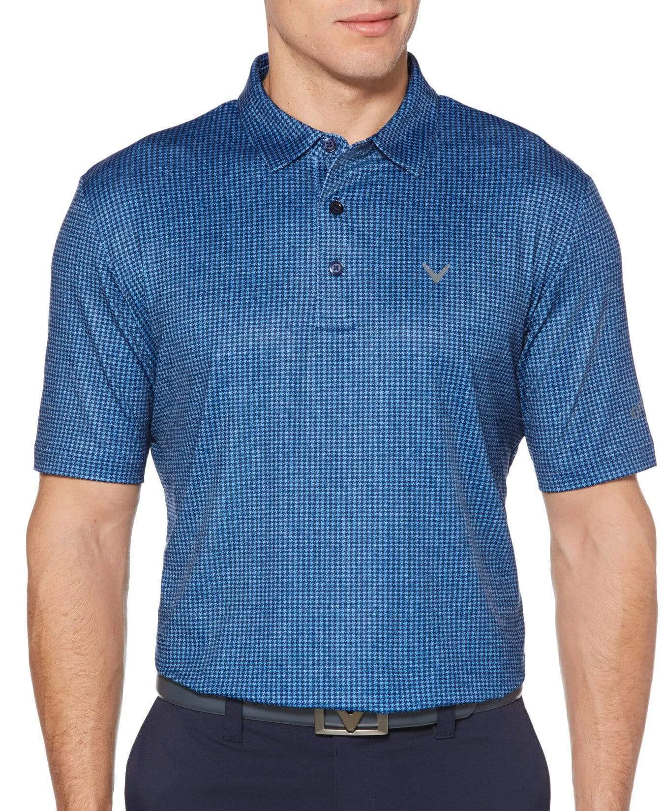Mens Houndstooth Printed Polo