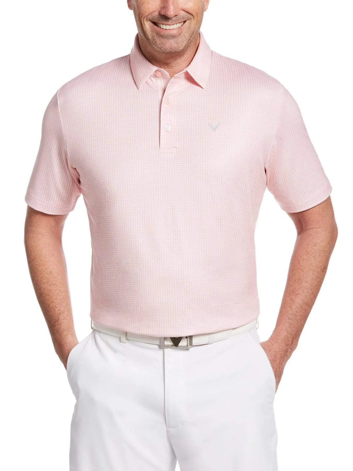Mens Houndstooth Printed Polo