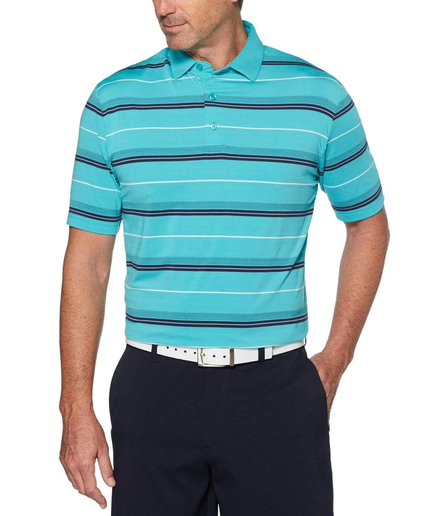 Mens Regimental Herringbone Stripe Polo