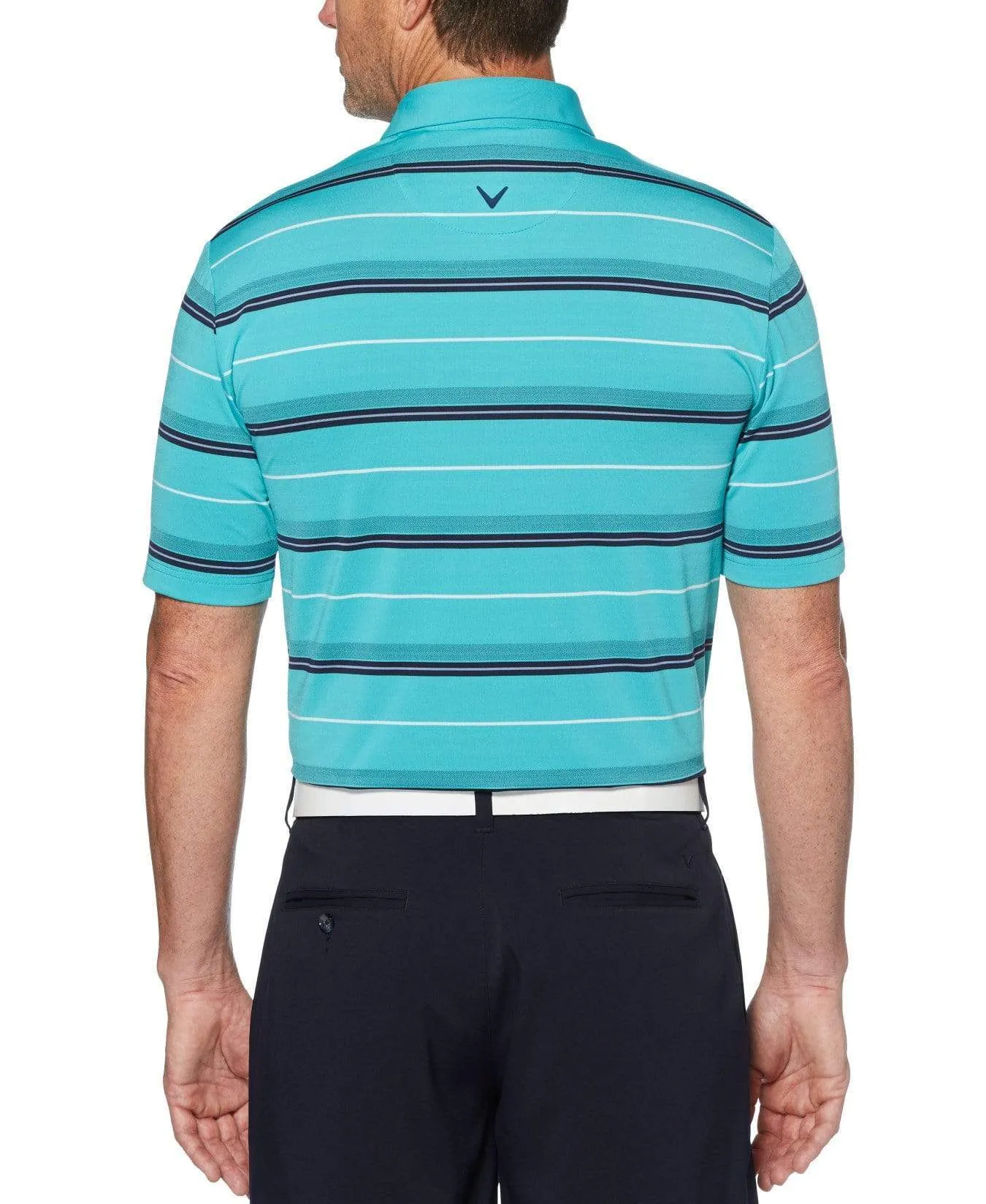 Mens Regimental Herringbone Stripe Polo