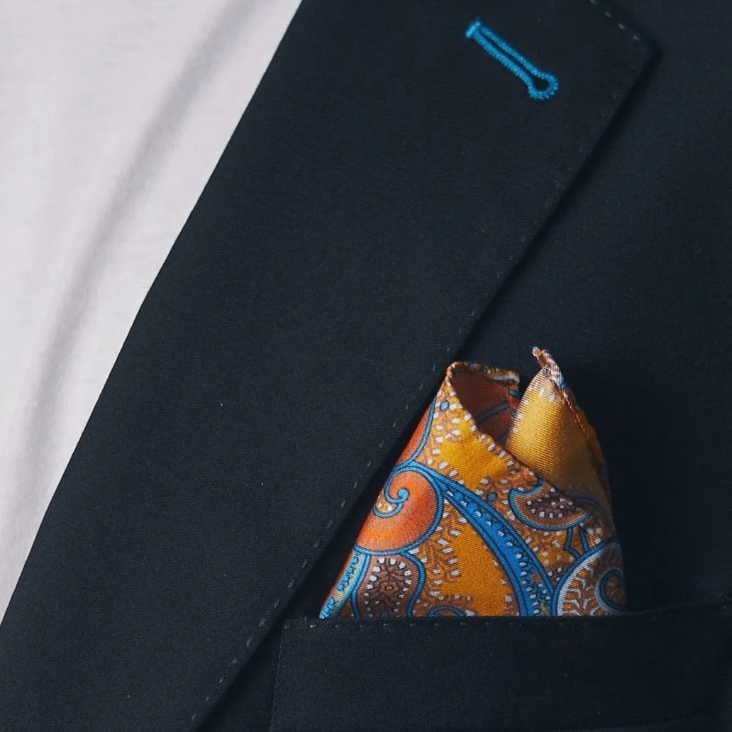 Men's Silk Paisley Pocket Square - The Carnaby