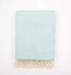 Merino Wool and Cashmere Throw - Aqua