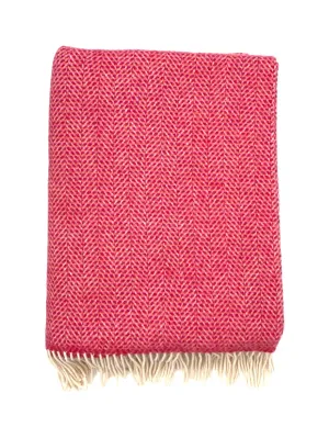 Merino Wool and Cashmere Throw - Cherry