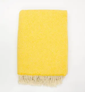 Merino Wool and Cashmere Throw - Sunshine