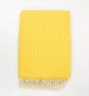 Merino Wool and Cashmere Throw - Sunshine