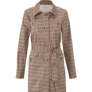 NEW Cabi Brown Houndstooth Sherlock Belted Jacket, Sz. S