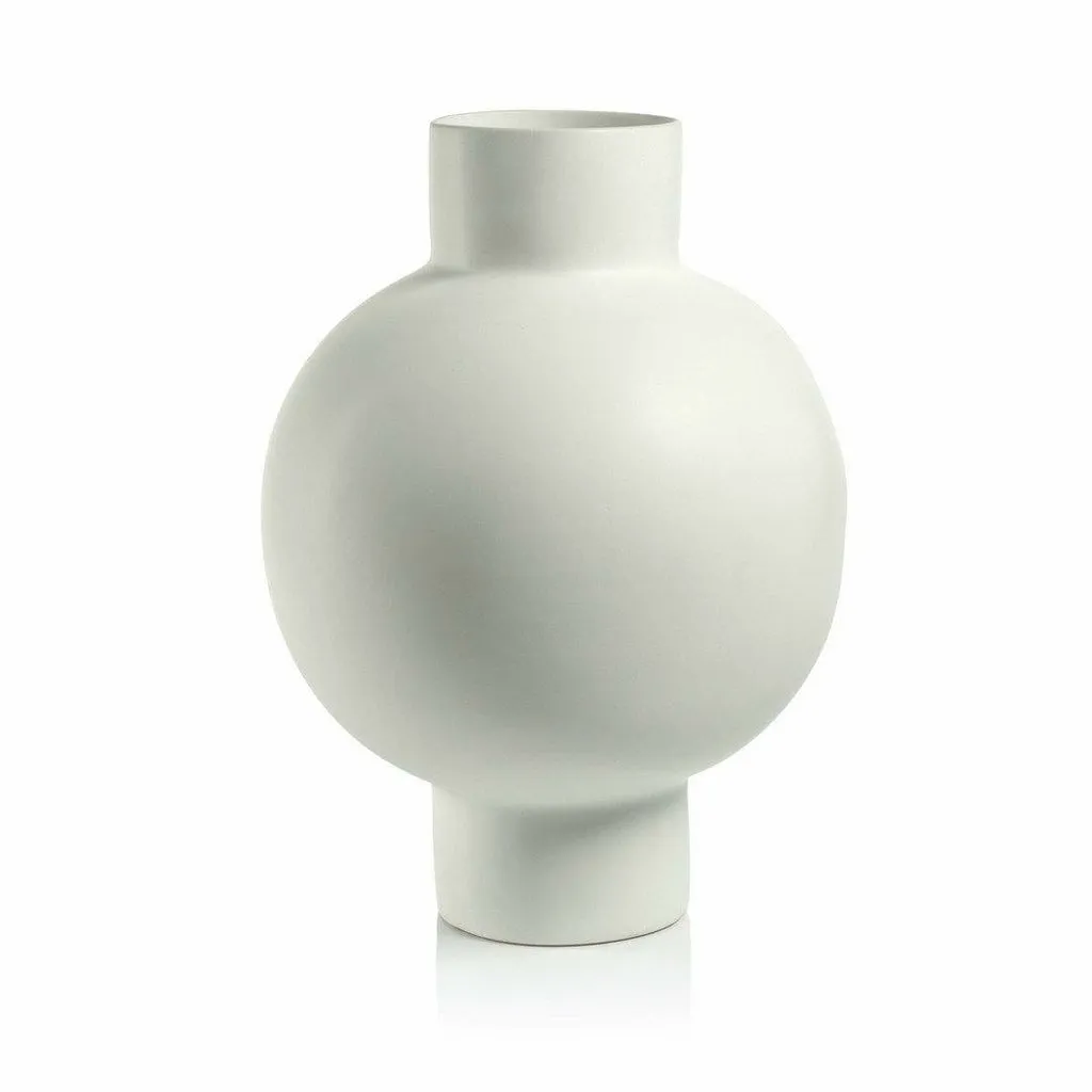 NORA WHITE STONEWARE VASE