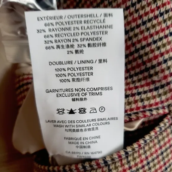 NWT Frank &amp; Oak Houndstooth Blazer Size XXS
