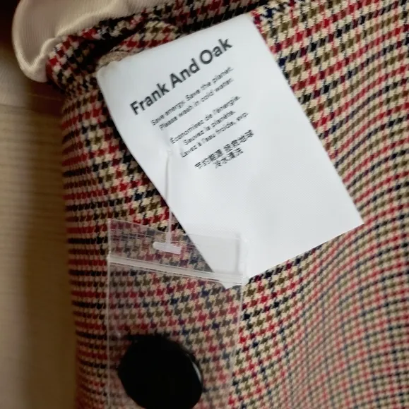 NWT Frank &amp; Oak Houndstooth Blazer Size XXS