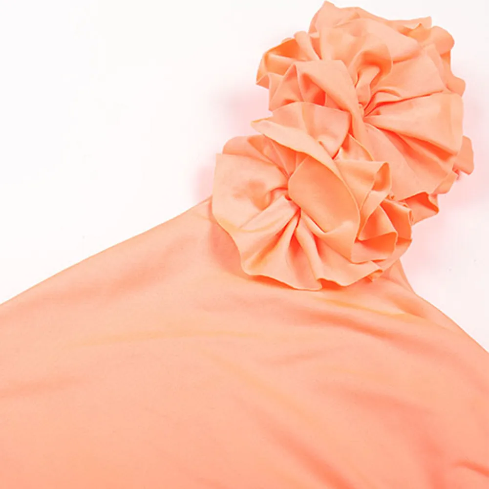 One Shoulder Sleeveless Pure Color Mini Dress KLYF1000