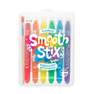 Ooly Smooth Stix Watercolor Gel Crayons - Set of 6