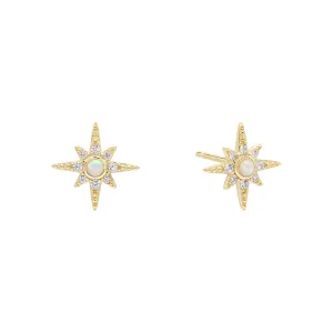 Opal Starburst Stud Earring