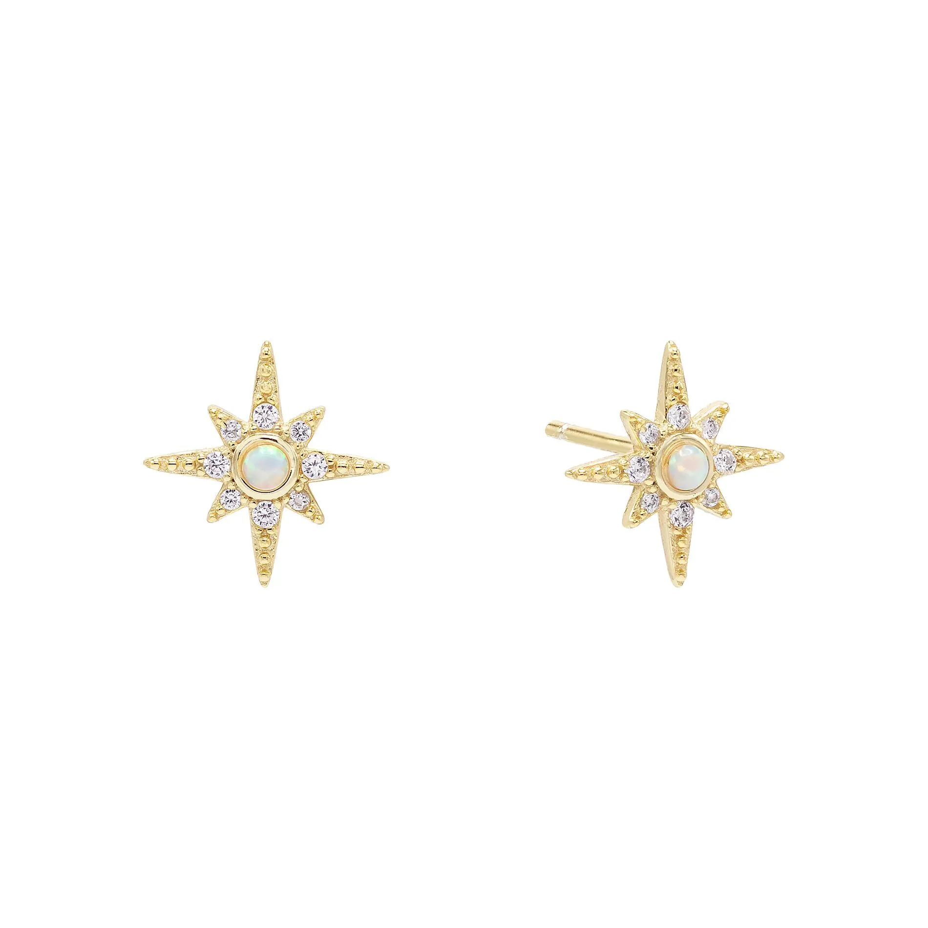 Opal Starburst Stud Earring