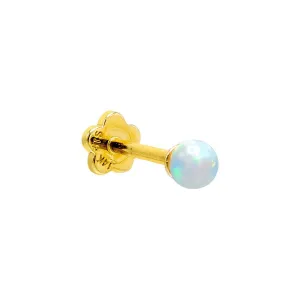 Opal Threaded Stud Earring 14K