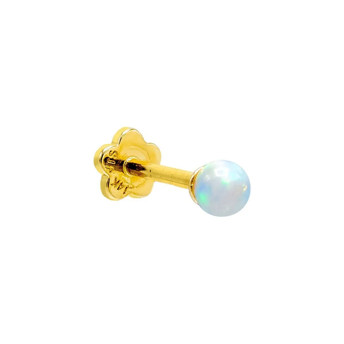 Opal Threaded Stud Earring 14K