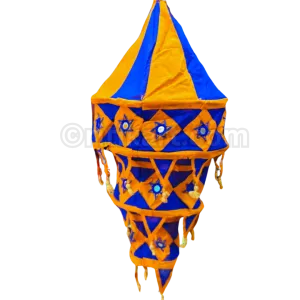 Orange & Blue Pipili Lampshade Applique - 3 steps