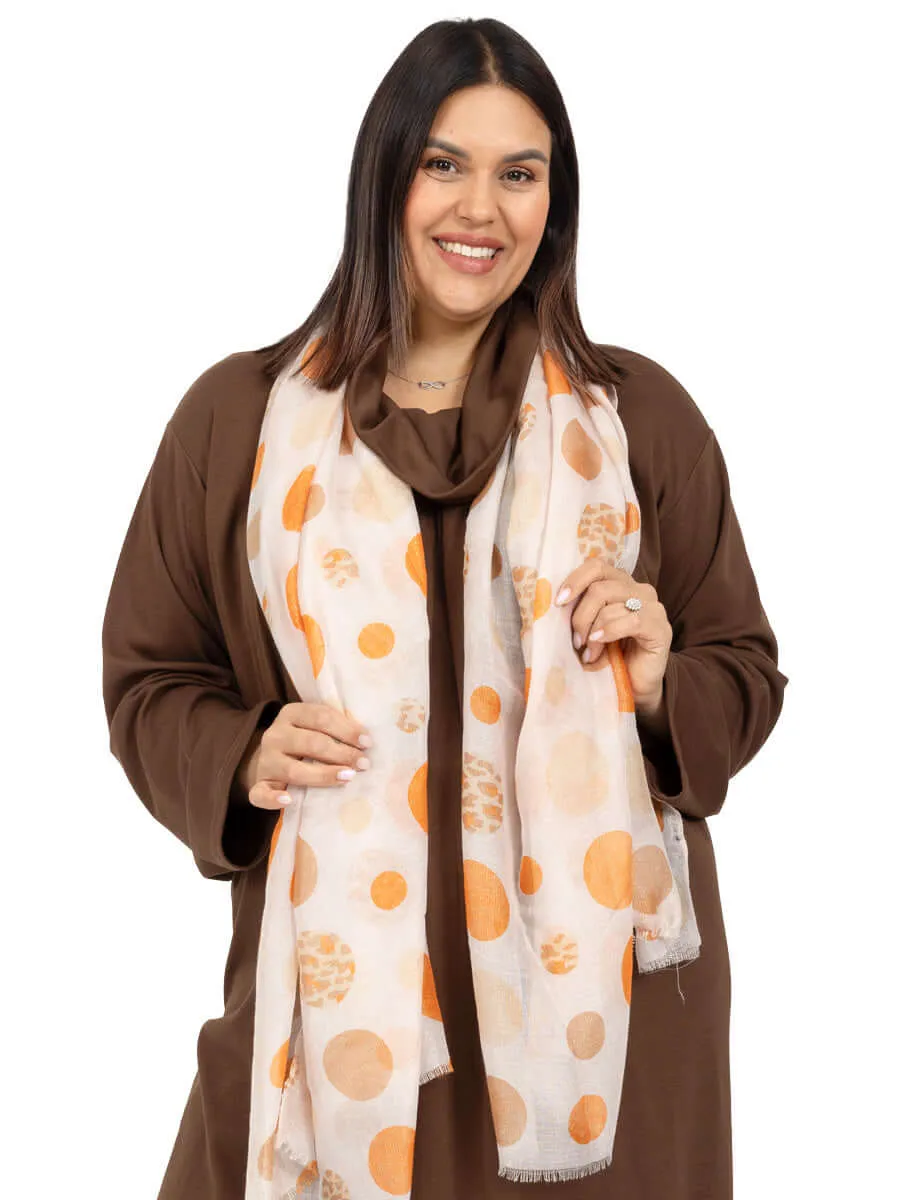 Orange Sherbet Scarf - Cream Print