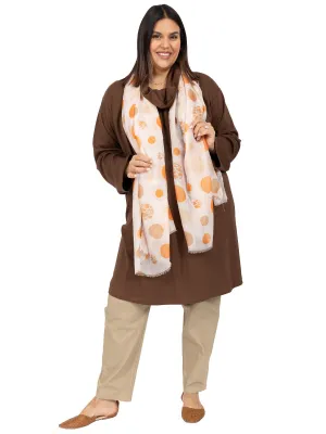 Orange Sherbet Scarf - Cream Print