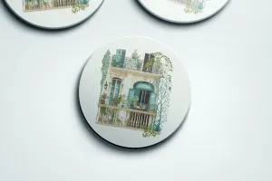 Parisian Atelier sandstone coaster set - French Cottagecore Collection