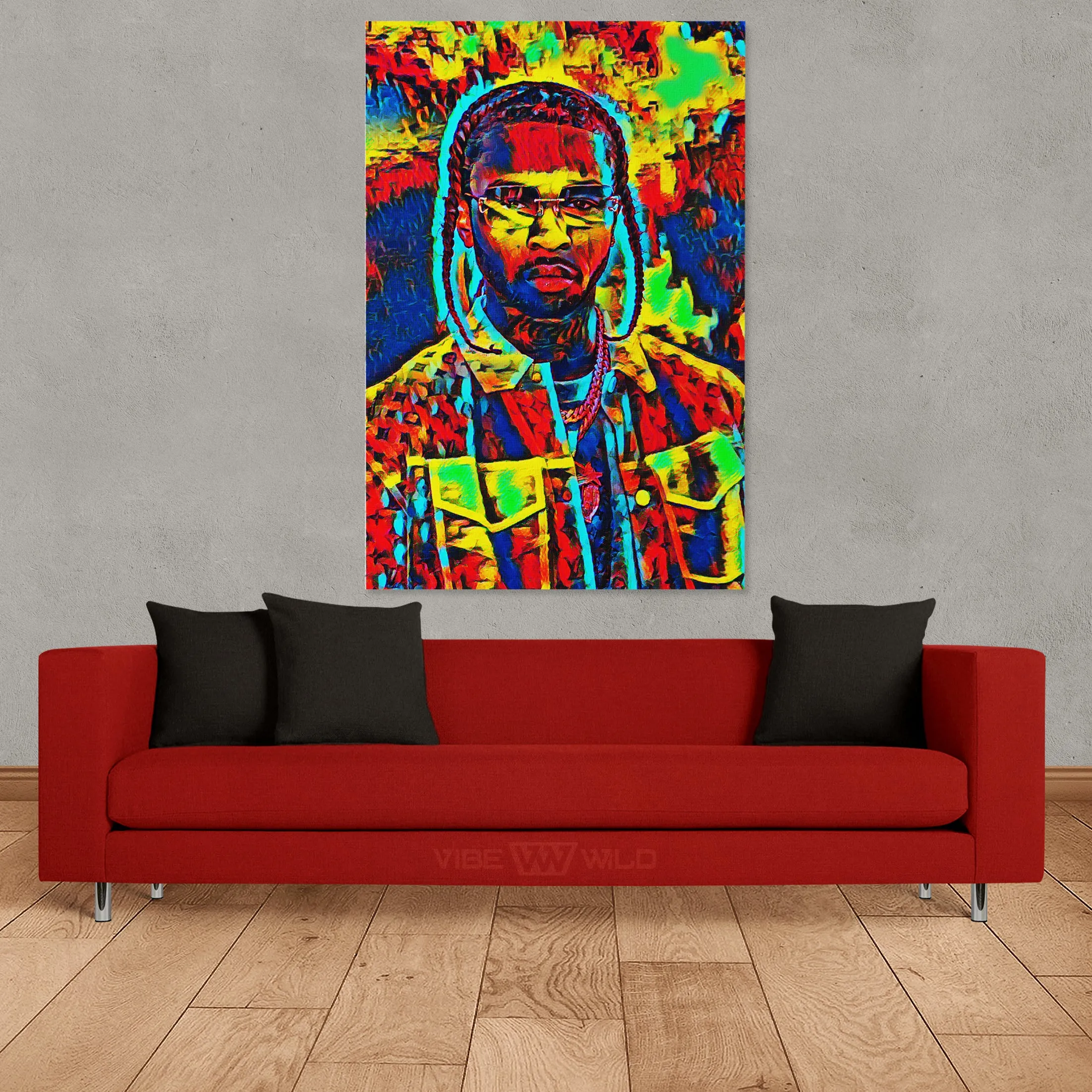 Pop Smoke Canvas Art - Abstract Colors