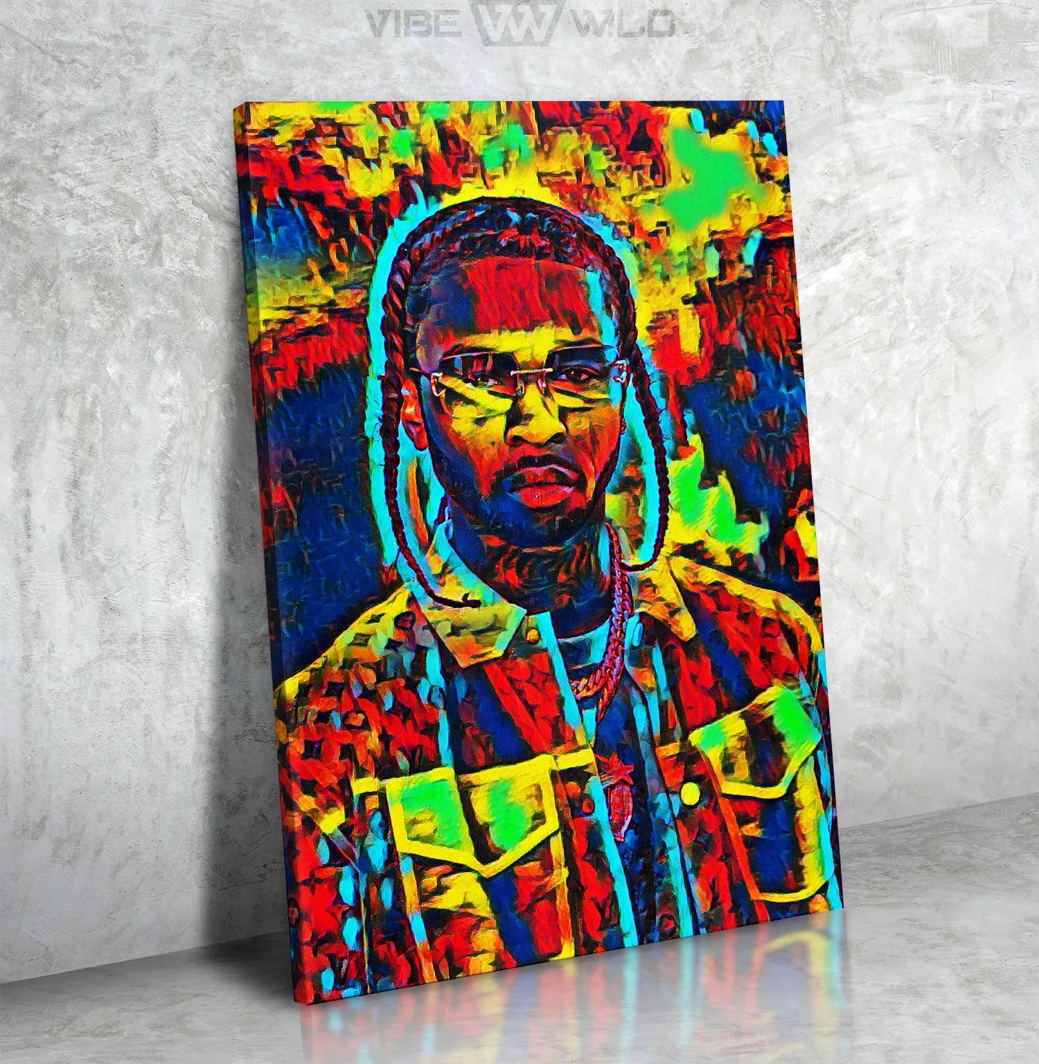 Pop Smoke Canvas Art - Abstract Colors