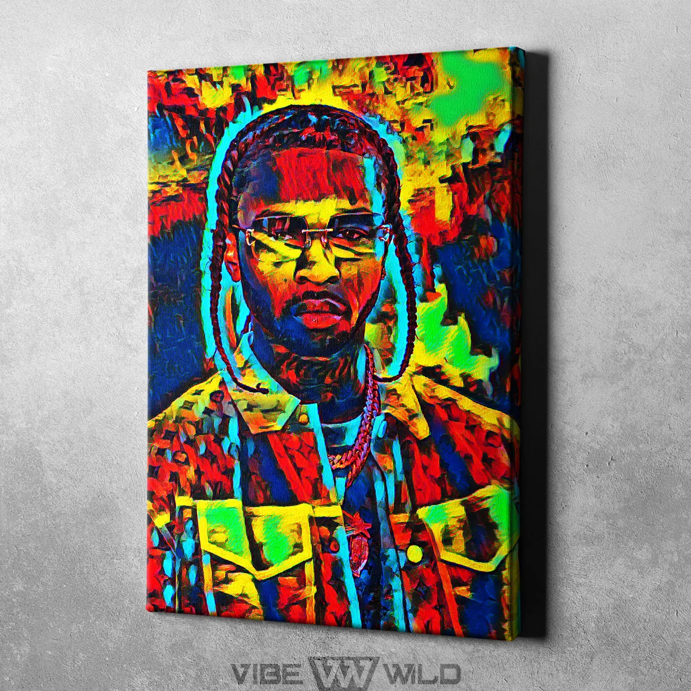 Pop Smoke Canvas Art - Abstract Colors