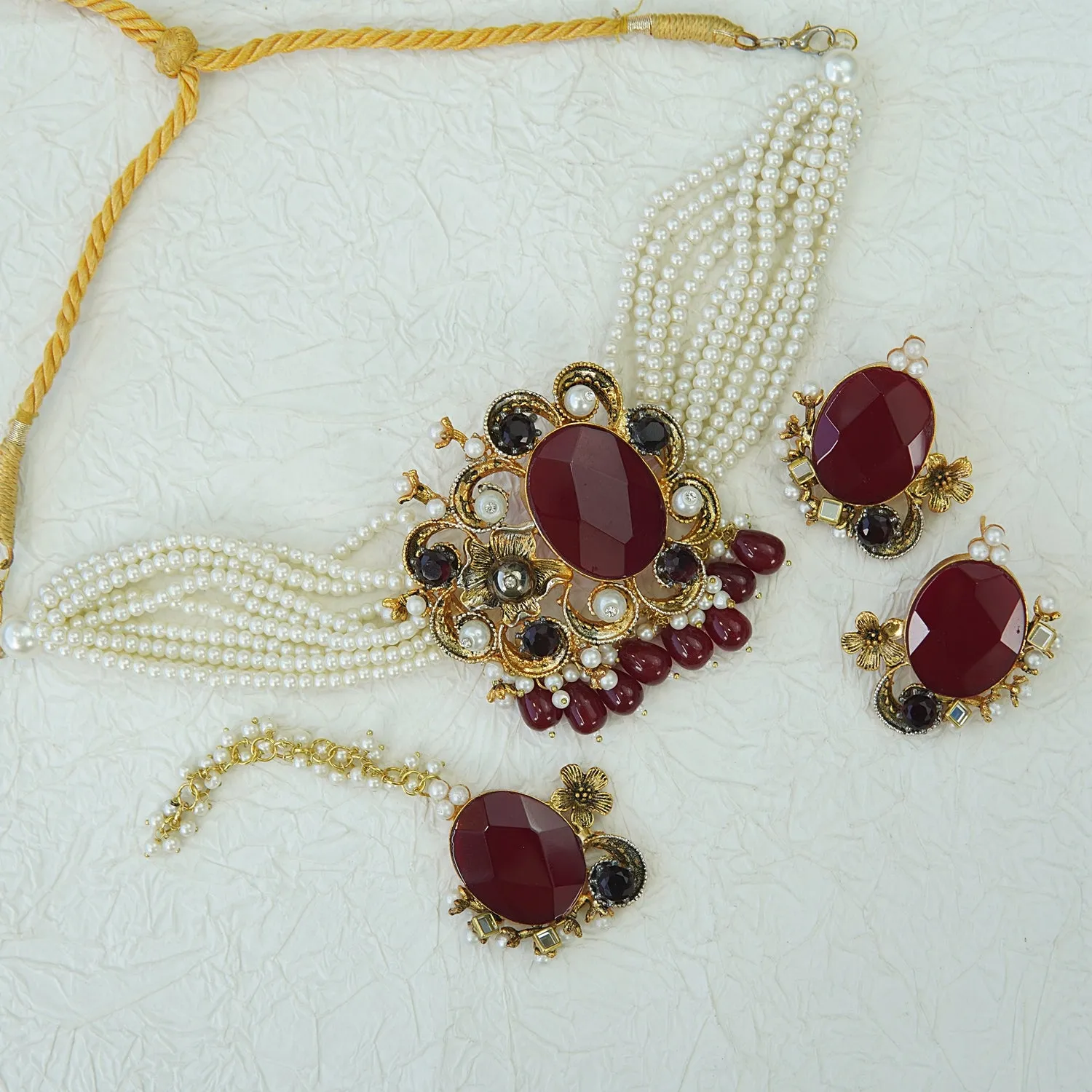 Princess Pearls & Gemstone Choker Set