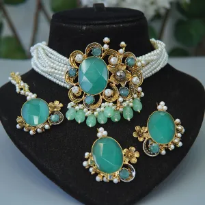 Princess Pearls & Gemstone Choker Set