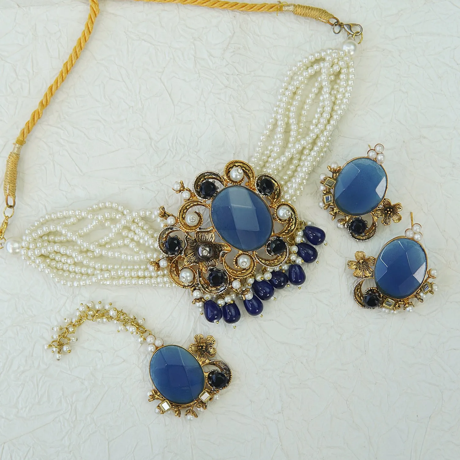 Princess Pearls & Gemstone Choker Set