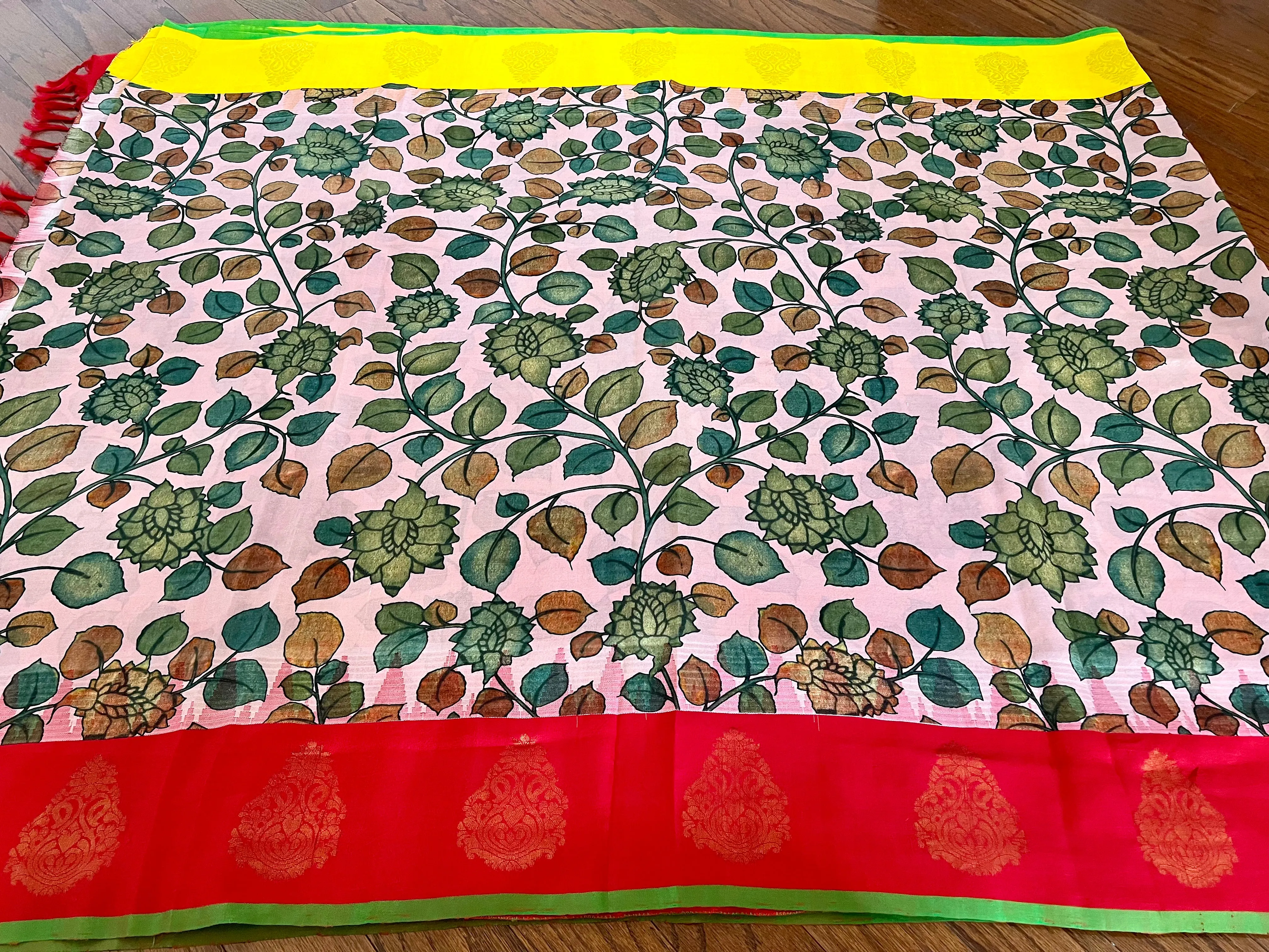 Pure Gadwal Pattu Saree with Maggam Work Blouse