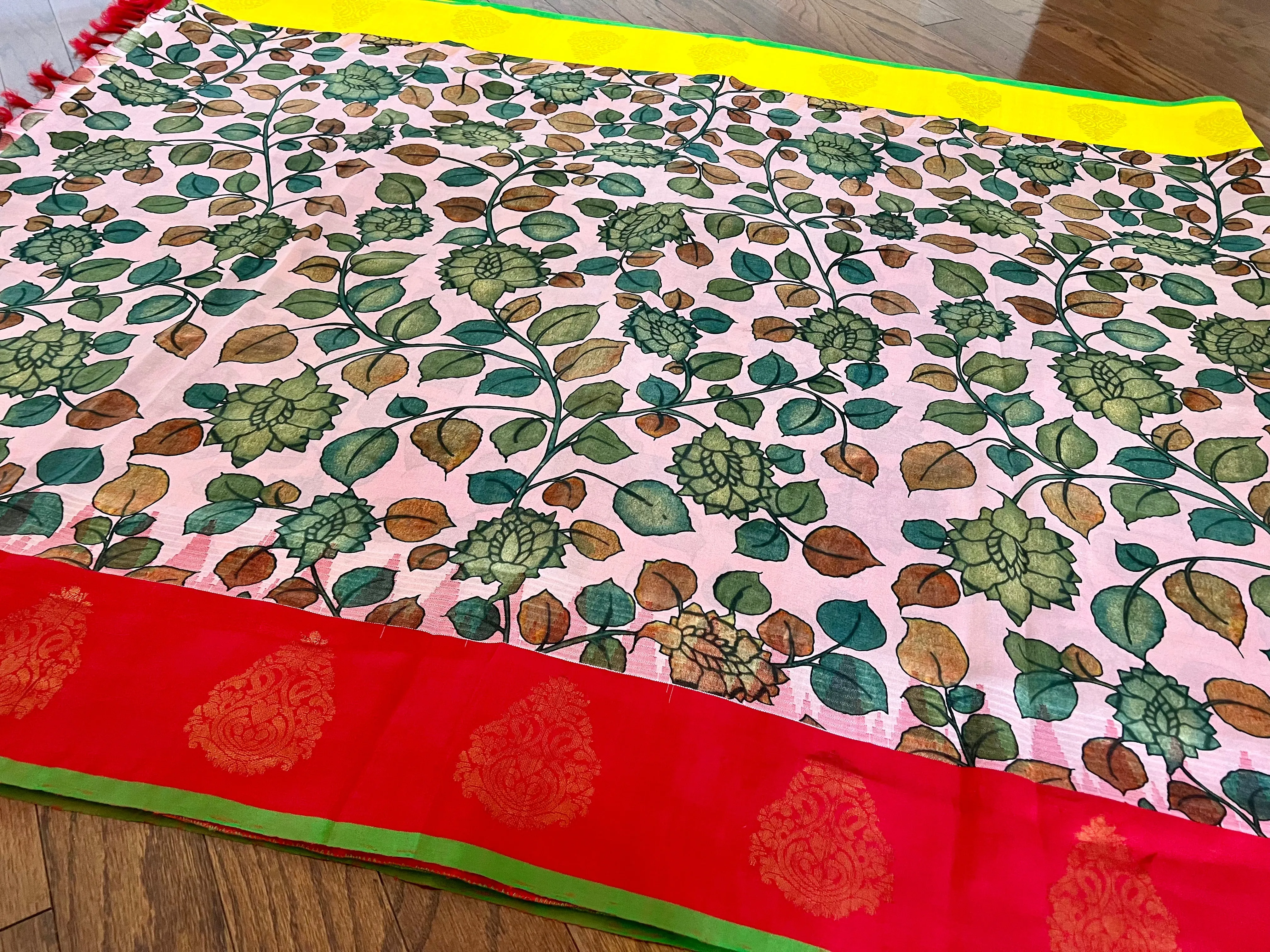 Pure Gadwal Pattu Saree with Maggam Work Blouse