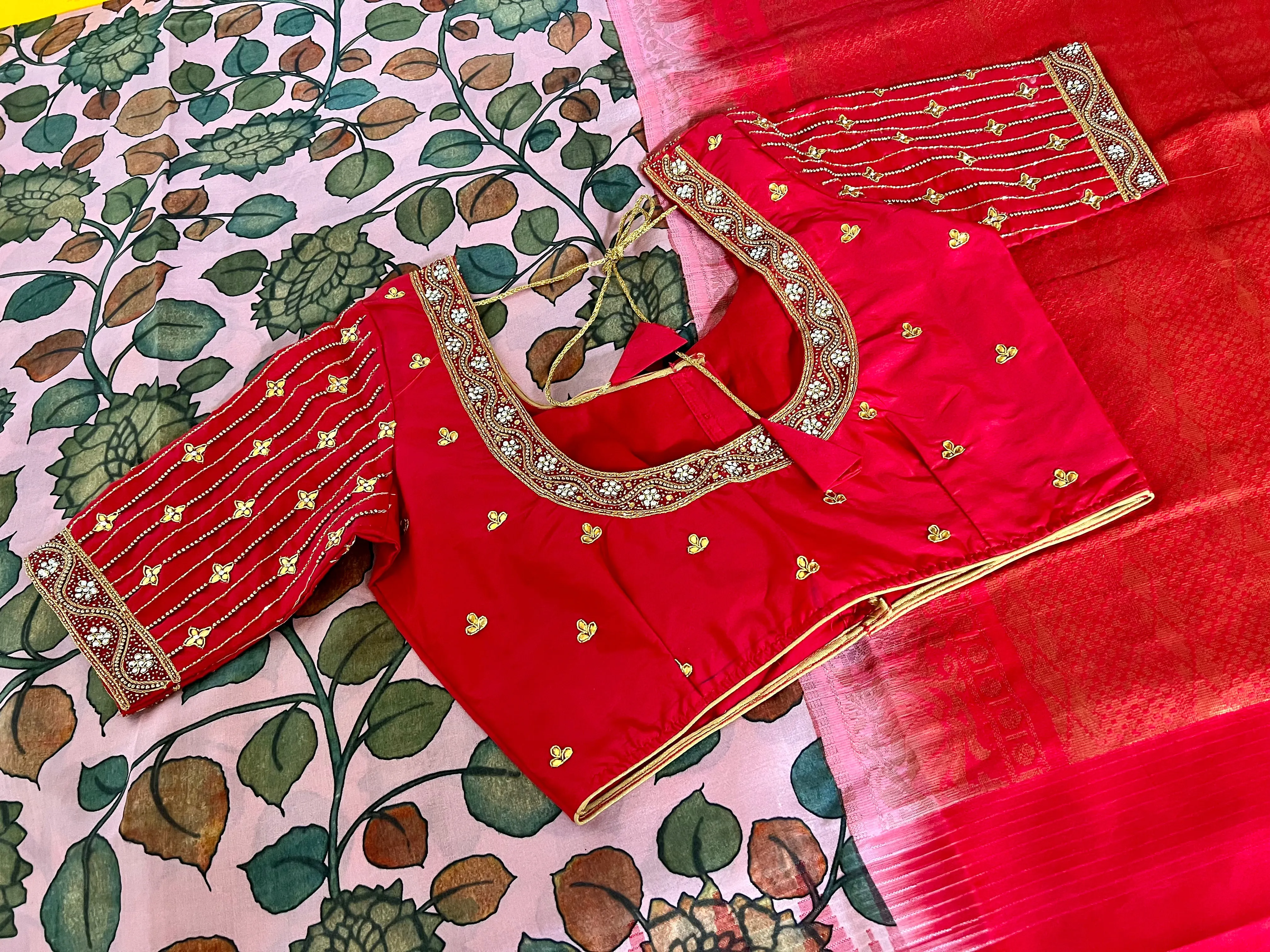 Pure Gadwal Pattu Saree with Maggam Work Blouse
