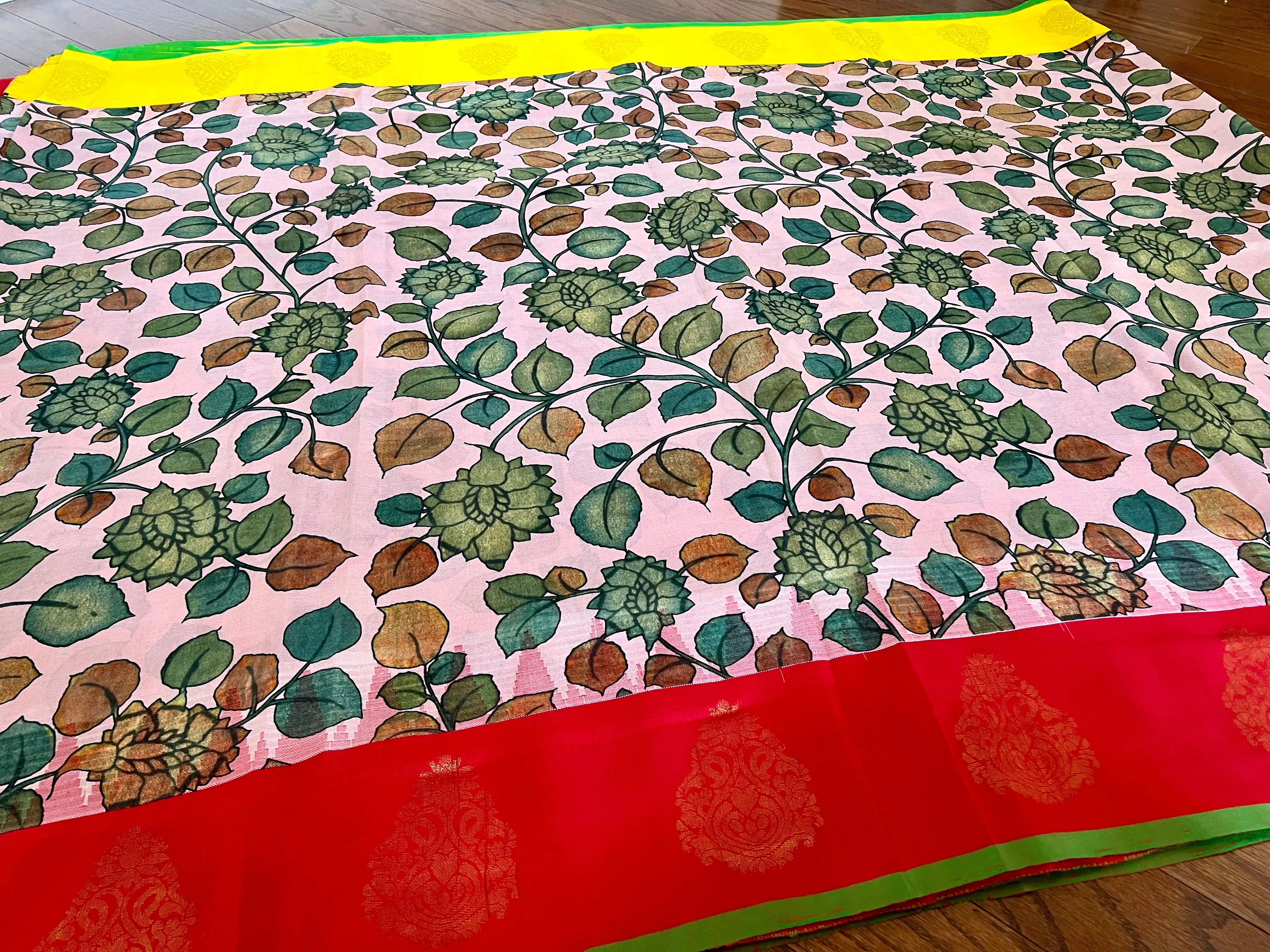 Pure Gadwal Pattu Saree with Maggam Work Blouse