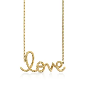 Pure Gold Extra Large Love Script Rope Necklace