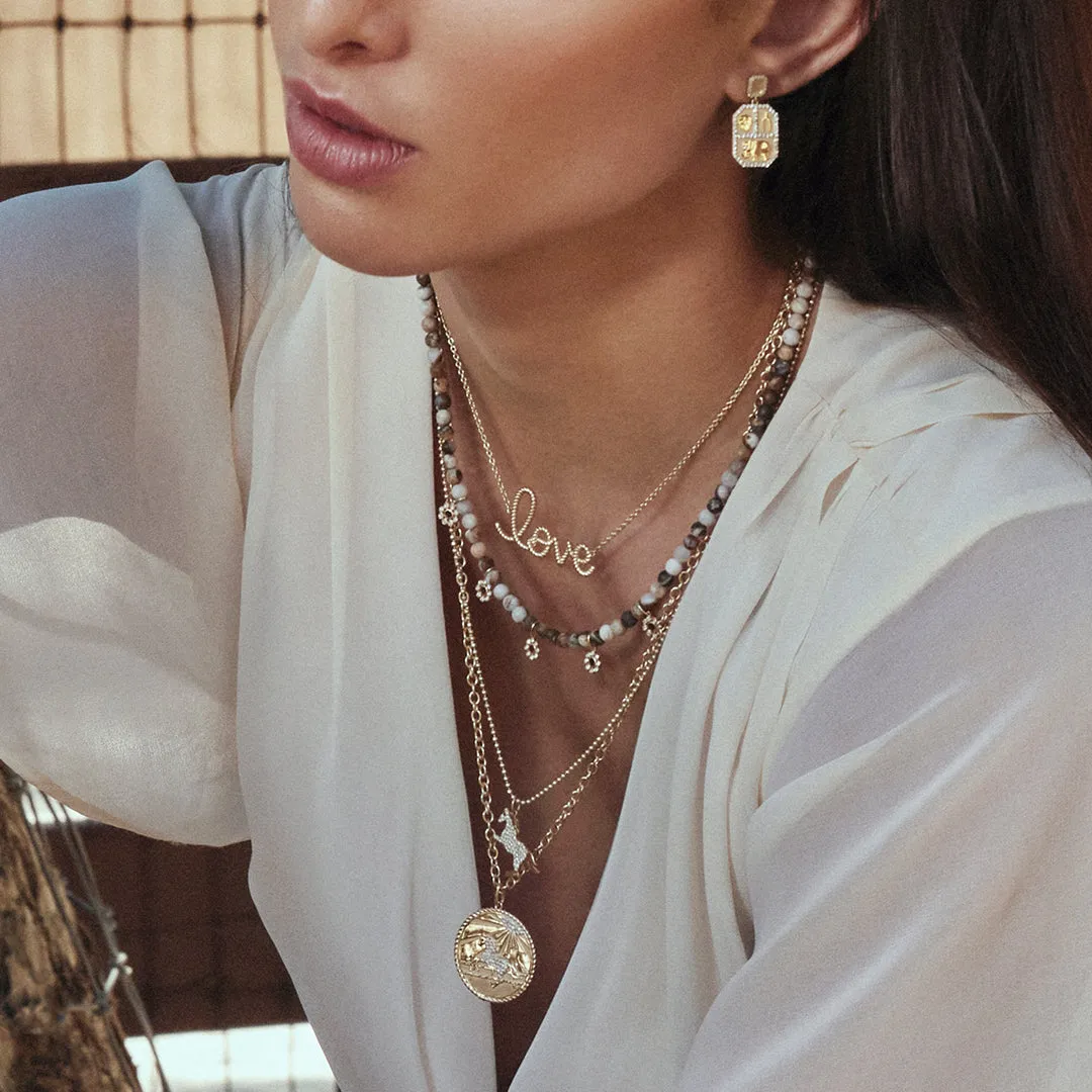 Pure Gold Extra Large Love Script Rope Necklace