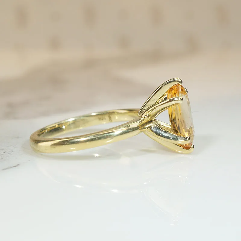 Pure Gold Imperial Topaz Solitaire Ring by 720