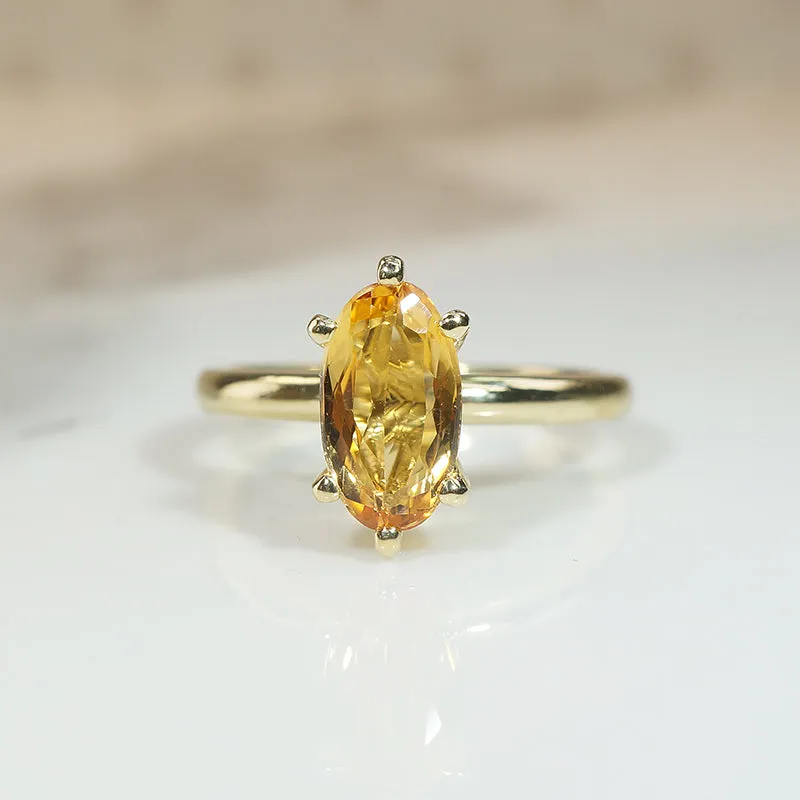 Pure Gold Imperial Topaz Solitaire Ring by 720
