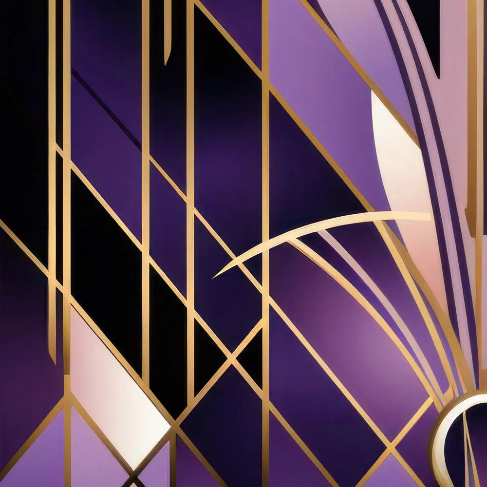 Pure Natural Silk Scarf - Amethyst Mirror |Jewels of Art Deco