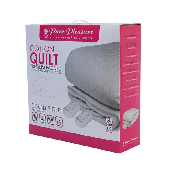 Pure Pleasure Cotton Quilt Fully Fitted Electric Blanket