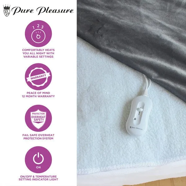 Pure Pleasure Sherpa Extra Length Fully Fitted Electric Blanket