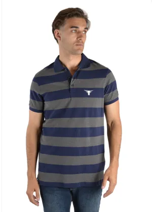 Pure Western Ross Mens Polo Shirt Navy & Charcoal
